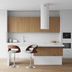 Louis - Silla de bar ajustable en tela gris claro