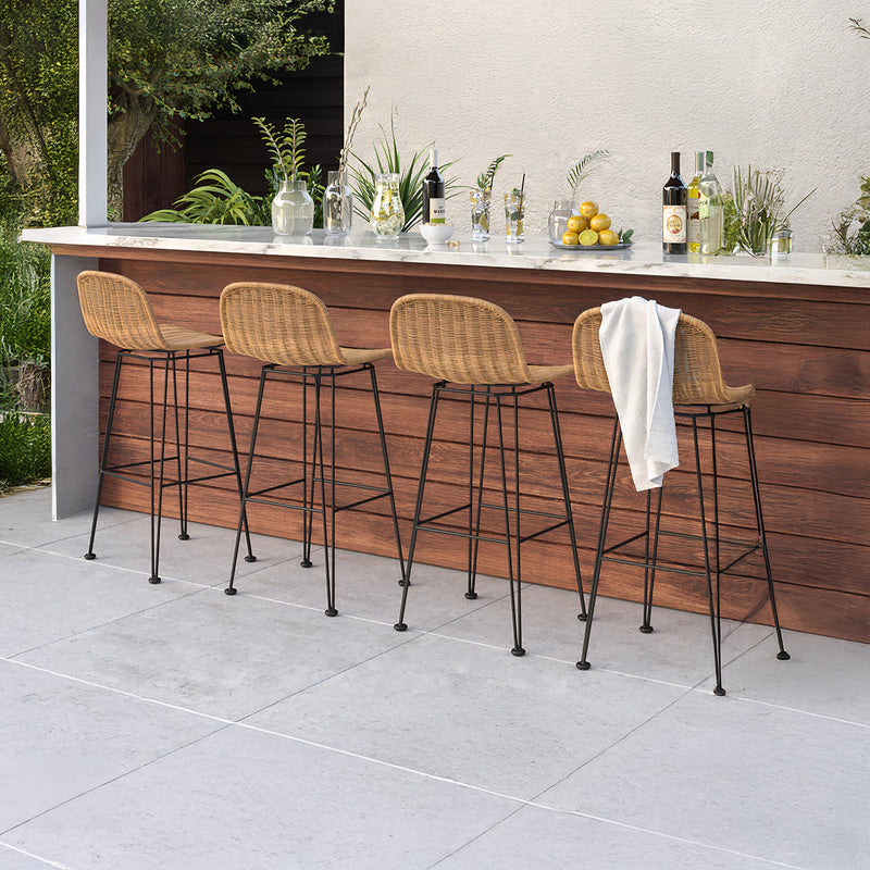 Chaise de bar Jigani naturelle 76 cm (lot de 2)