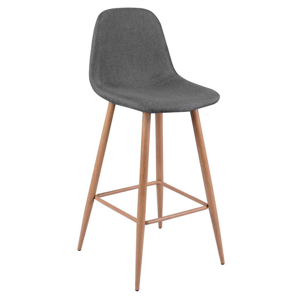 Fredrik - Set of 2 Bar Chairs in Gray Fabric