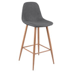 Fredrik - Set of 2 Bar Chairs in Gray Fabric
