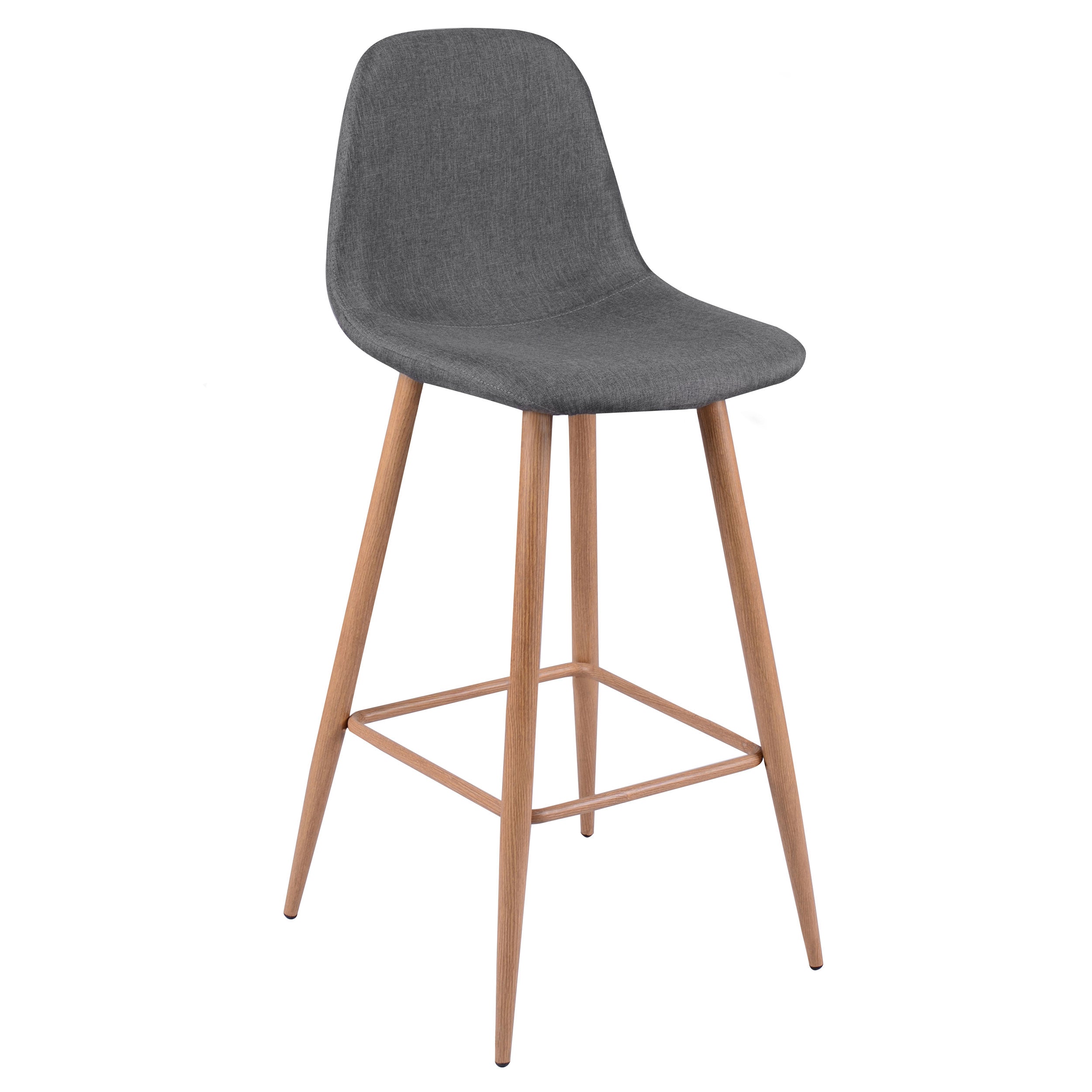 Fredrik - Set of 2 Bar Chairs in Gray Fabric