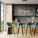 acheter chaise de bar texas en cuir bleu