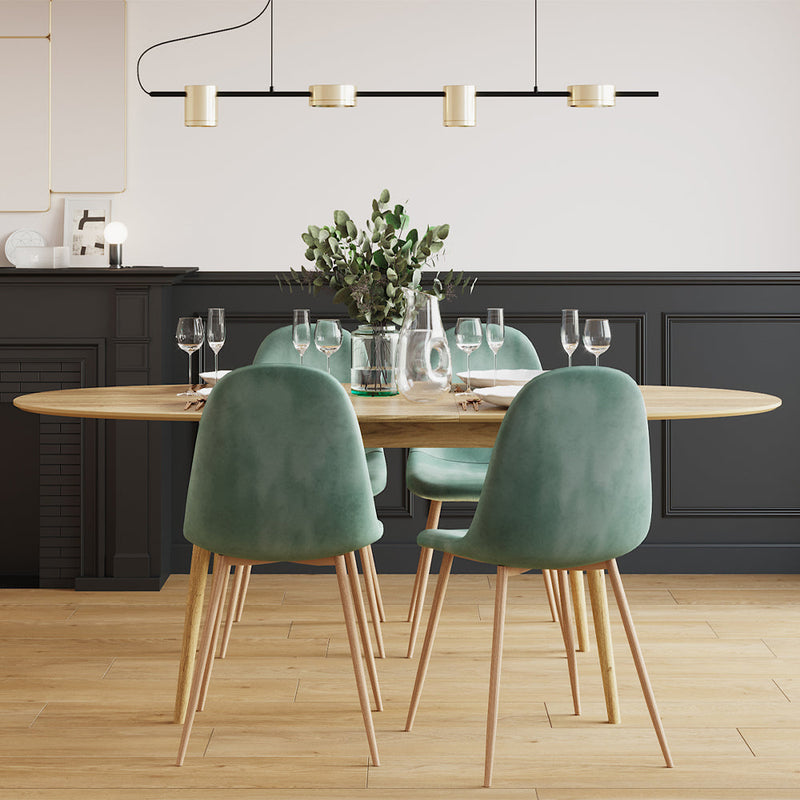 acheter chaise design velours vert eau