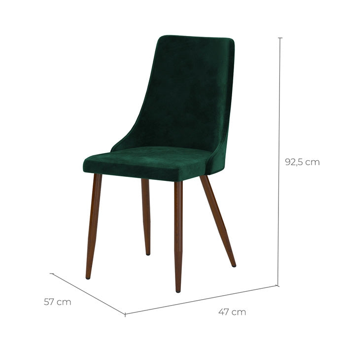 acheter chaise en velours vert pieds bois