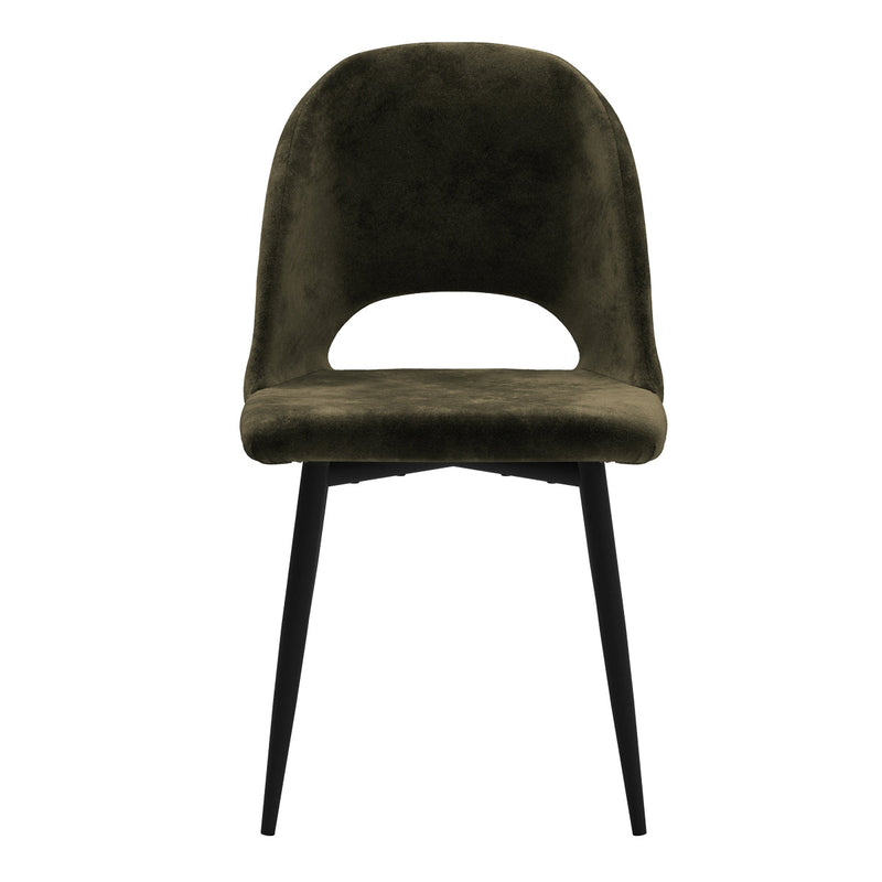 Chaise Pénélope en velours vert (lot de 2)