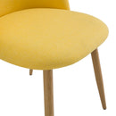 Chaise Cozy en tissu jaune (lot de 2)