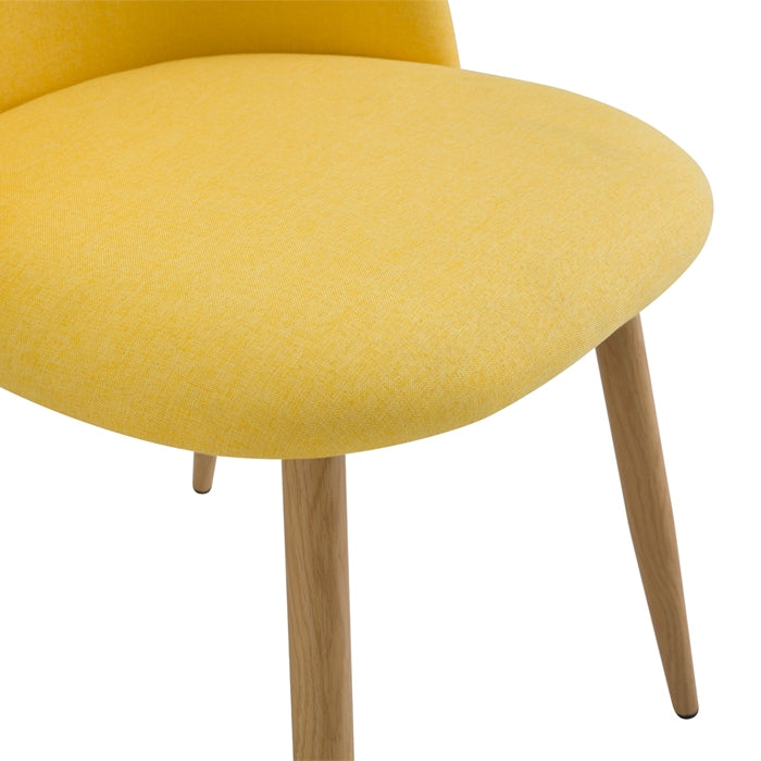 Chaise Cozy en tissu jaune (lot de 2)