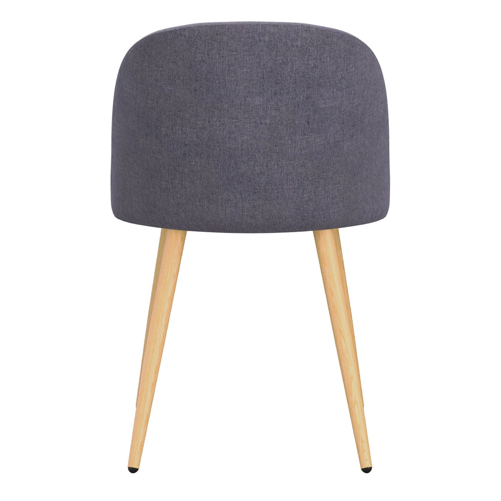 Cozy - Set of 2 Chairs in Dark Gray Fabric and Metal Legs