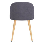 Cozy - Set of 2 Chairs in Dark Gray Fabric and Metal Legs