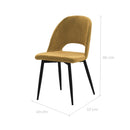 Chaise Pénélope en velours jaune (lot de 2)