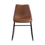 Gaspard - Lot De 2 Chaises En Cuir Synthétique Marron