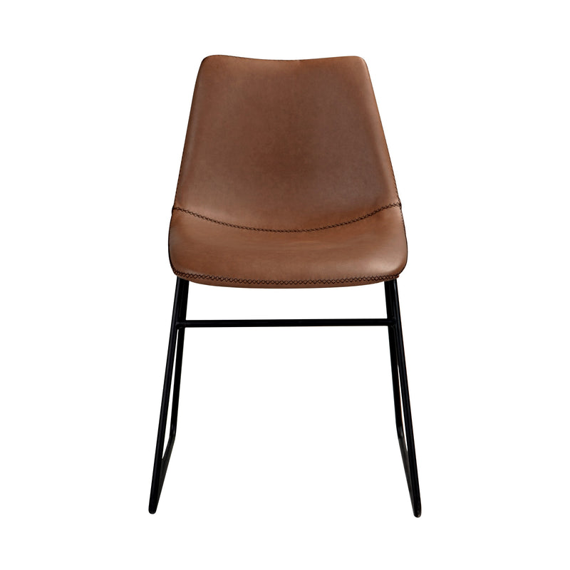 acheter chaise lot de 2 marron style vintage_1