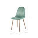 acheter chaise lot de 2 velours vert d eau