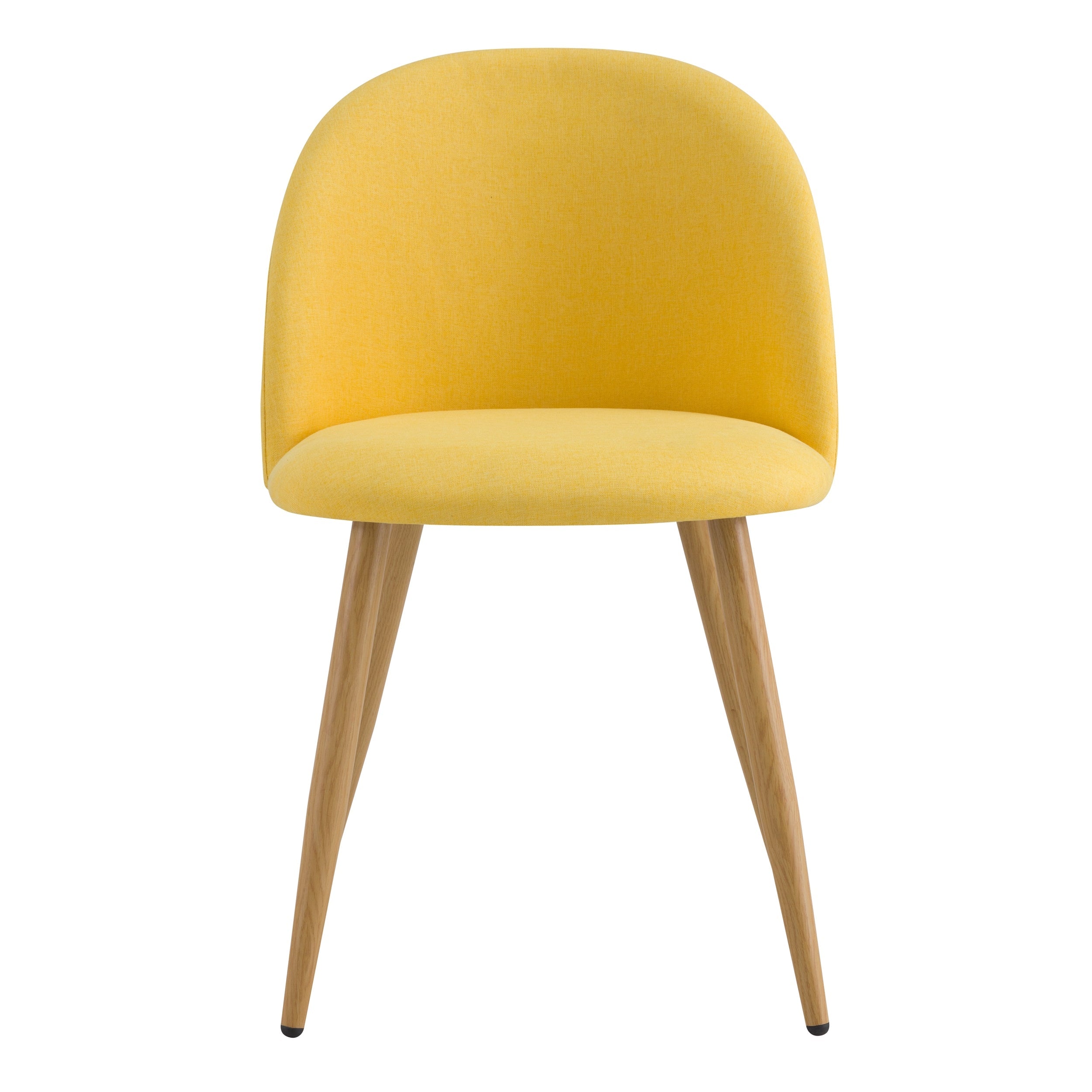 Cozy - Set of 2 Chairs in Yellow Fabric and Metal Legs
