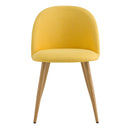 Chaise Cozy en tissu jaune (lot de 2)