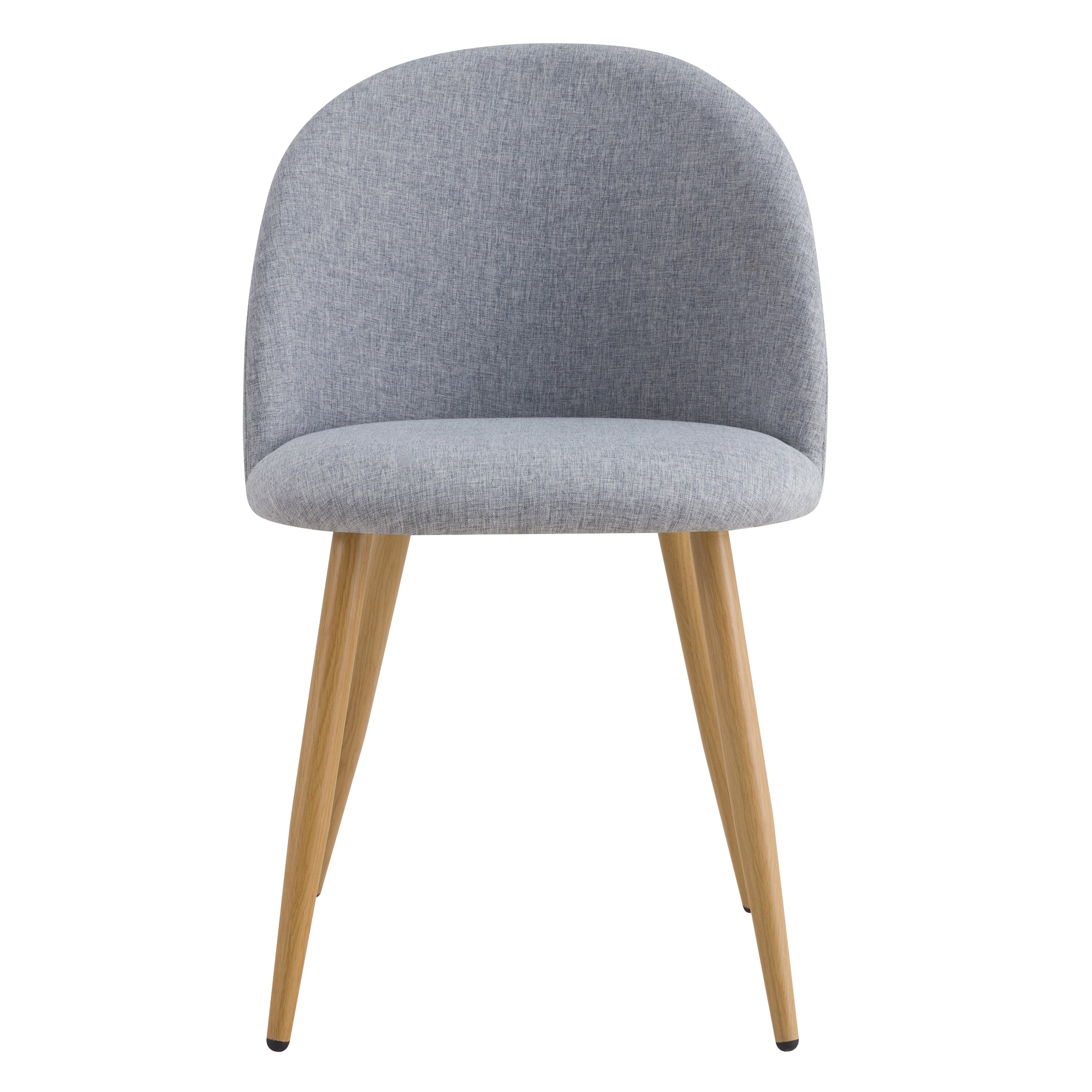 Cozy - Set of 2 Chairs in Light Gray Fabric and Metal Legs