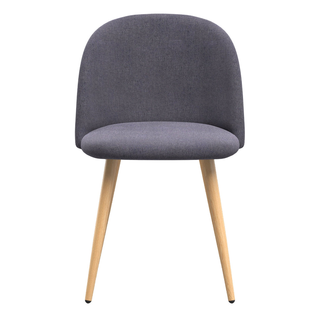 Cozy - Set of 2 Chairs in Dark Gray Fabric and Metal Legs