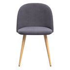 Cozy - Set of 2 Chairs in Dark Gray Fabric and Metal Legs