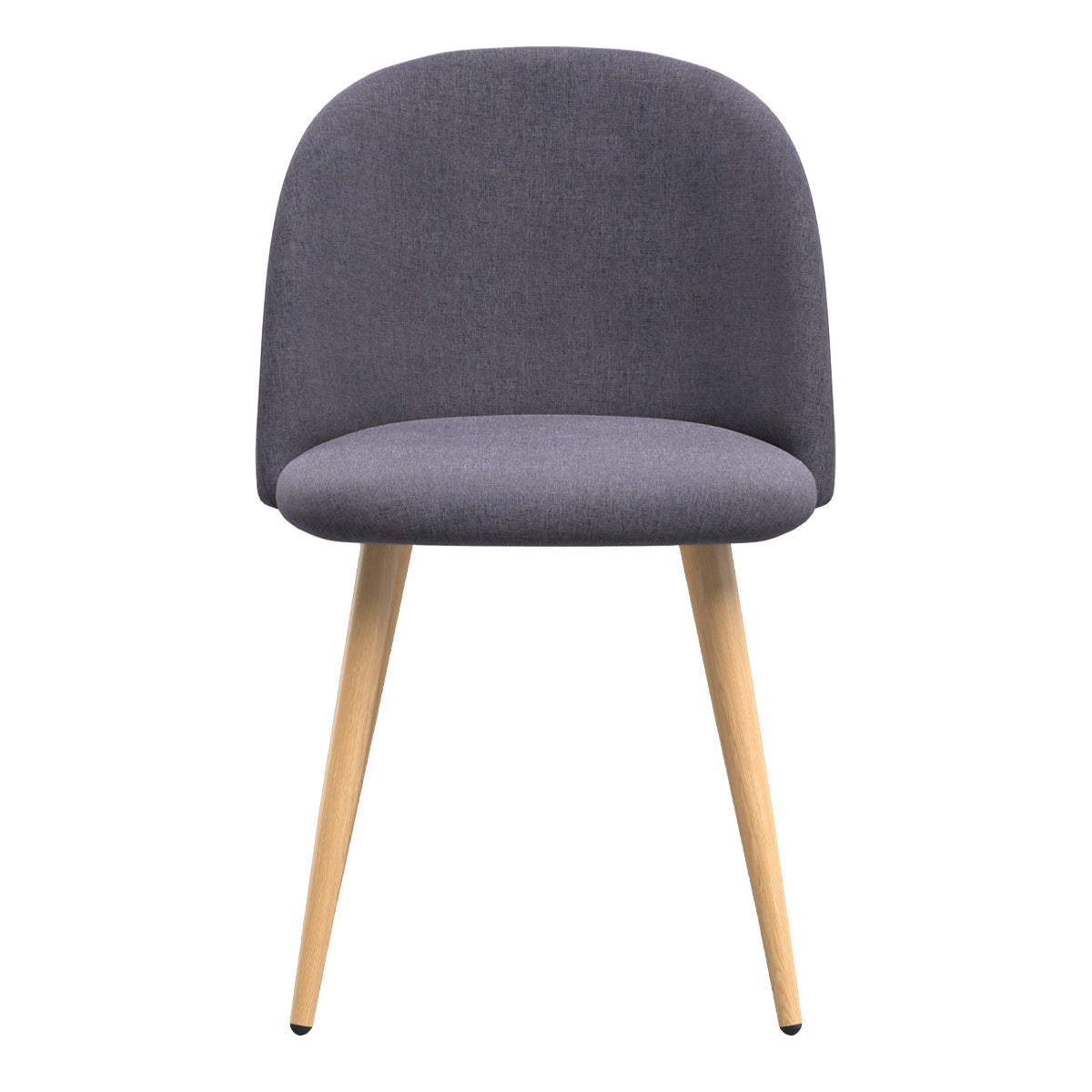 Cozy - Set of 2 Chairs in Dark Gray Fabric and Metal Legs