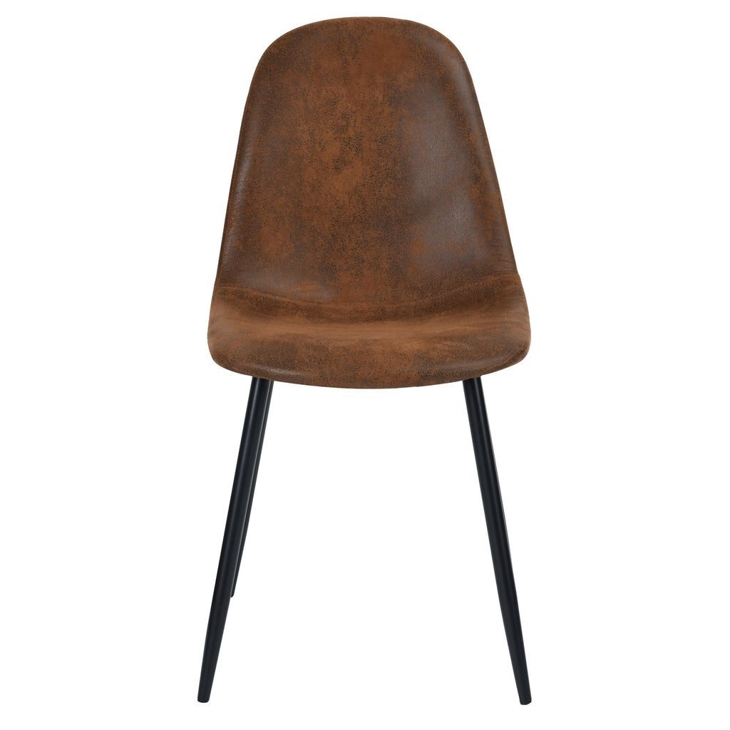 Malrik - Set of 2 Brown Distressed Microfiber Chairs