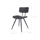 Chaise Texas grise / noire (lot de 2)