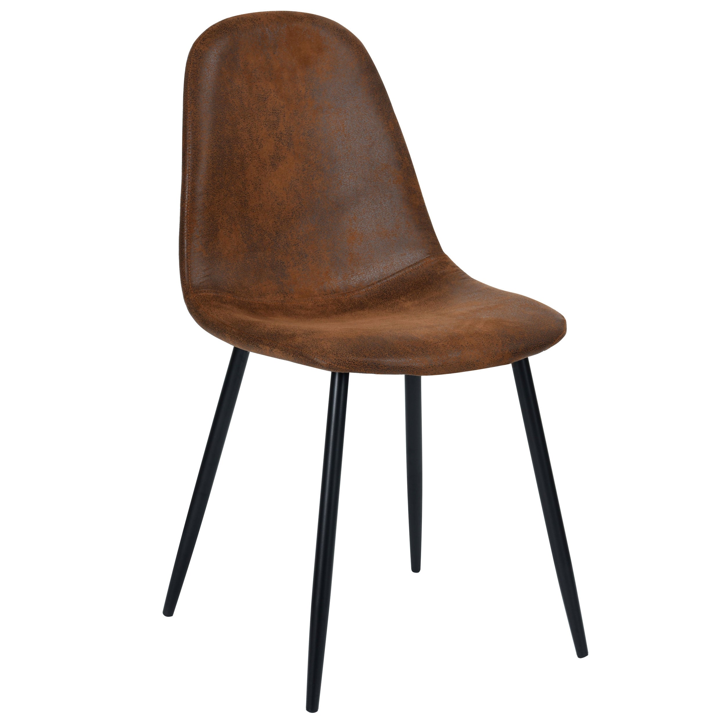 Malrik - Set of 2 Brown Distressed Microfiber Chairs