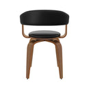 Chaise noire Harold avec accoudoirs