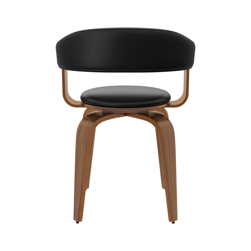 Chaise noire Harold avec accoudoirs