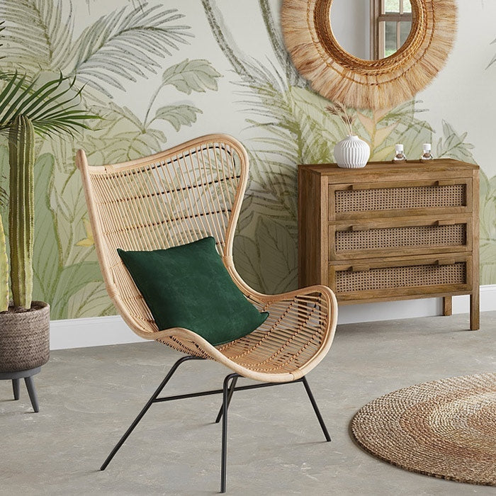 Commode en cannage 3 tiroirs Tiki