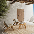 Fauteuil Kilka en teck et tressage vannerie