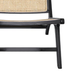 Kilka - Fauteuil En Teck Noir Et Tressage Cannage En Rotin