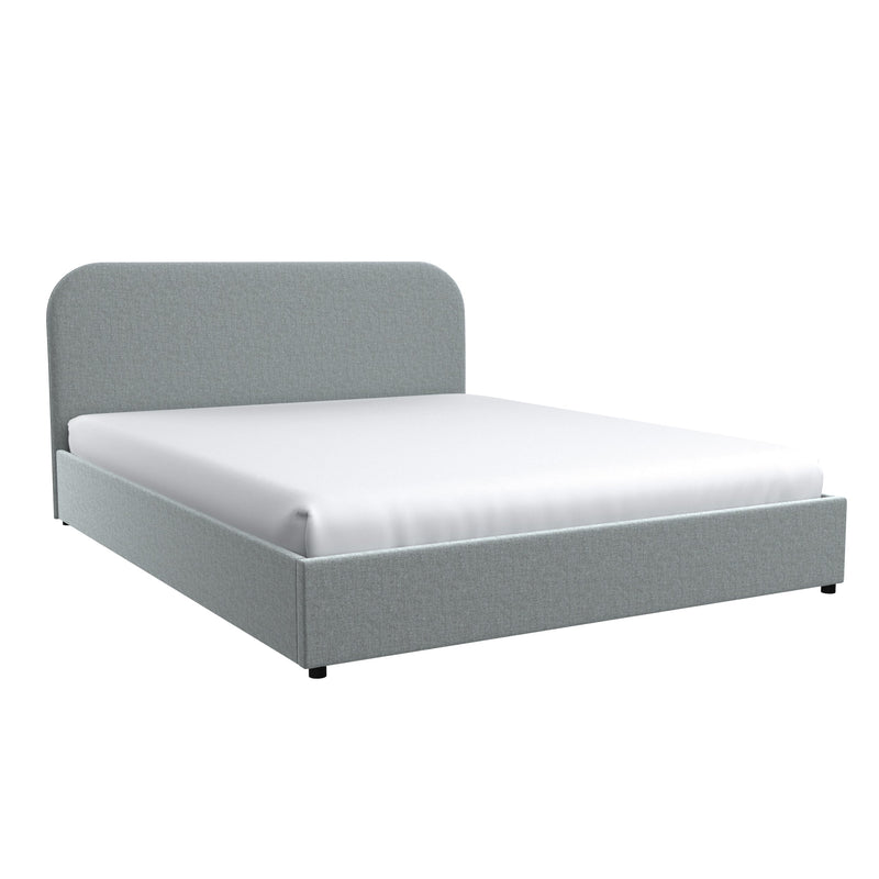 Lit double Tilly avec coffre 140x190 cm en tissu gris
