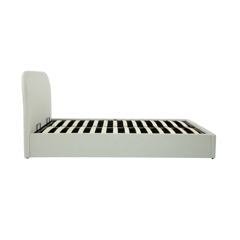 Tilly - Lit Double Avec Coffre En Tissu Gris/Beige
