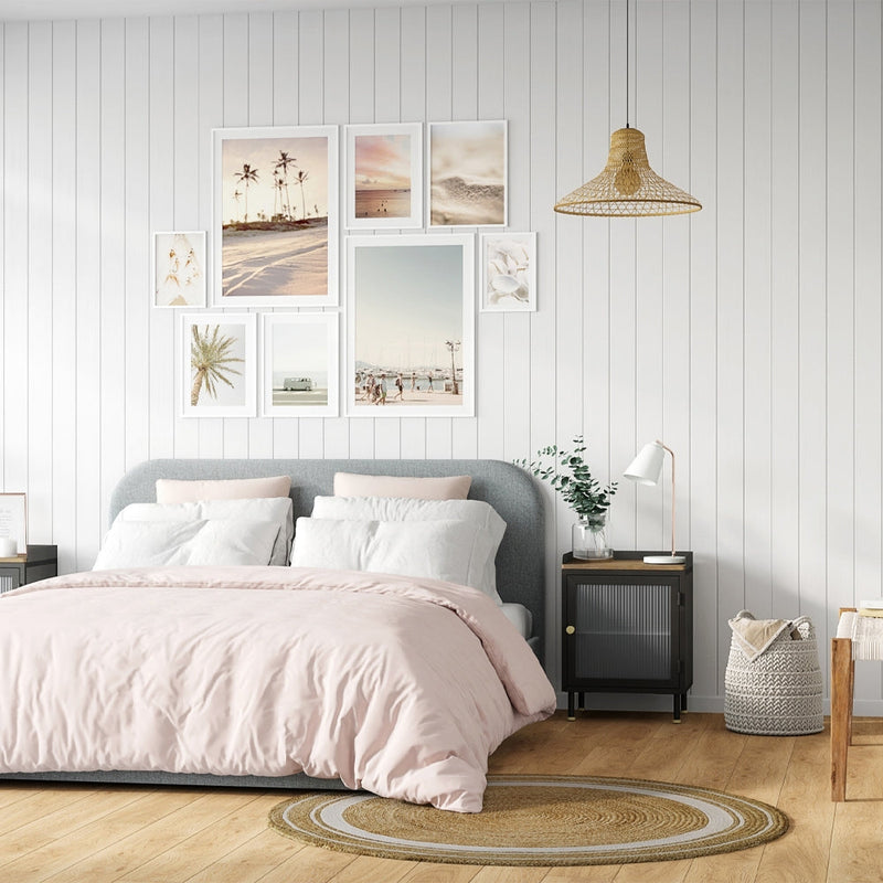 Lit double Tilly avec coffre 140x190 cm en tissu gris