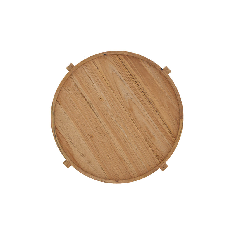 Table basse Kouma D70 cm en bois de teck recyclé