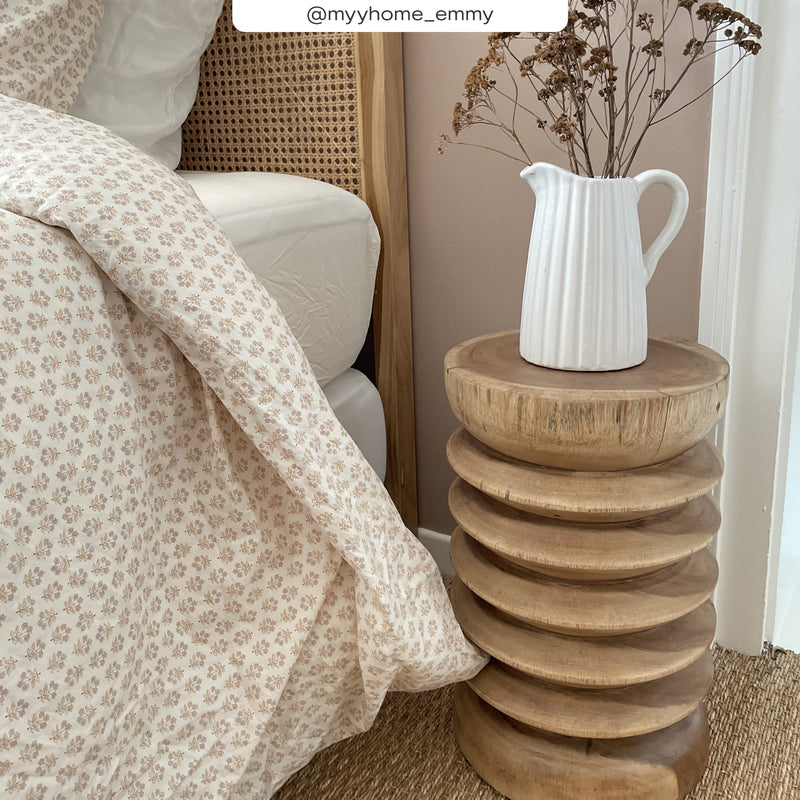 Tabouret Lewa en bois de suar D30 cm