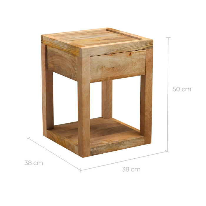Jakarta Bedside Table - Light Wood