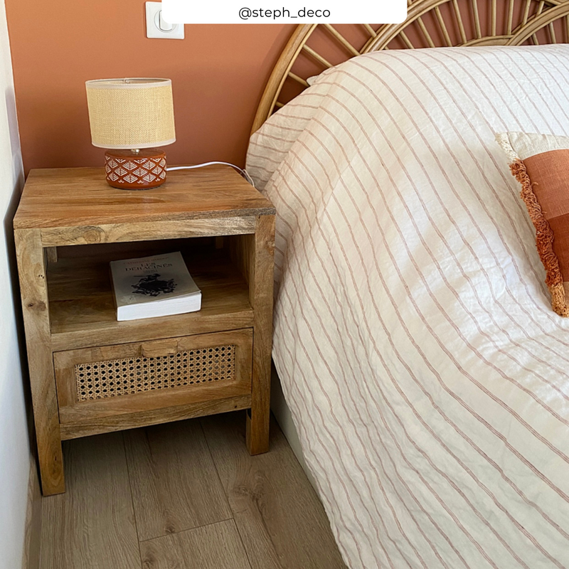Tiki Bedside Table - Brown