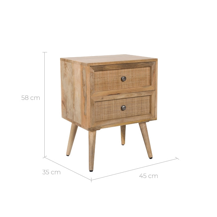 Table de chevet Cody en cannage