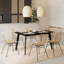 Table rectangulaire Oman 150 cm en bois noir 6 personnes