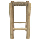 Tabouret de bar mi-hauteur Jovan en teck 65 cm