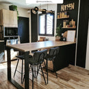 acheter tabouret de bar gris noir en cuir 