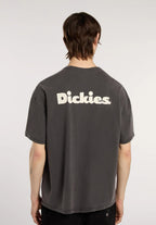 Camiseta de gramaje medio teñida en prenda Slayden - Negro
