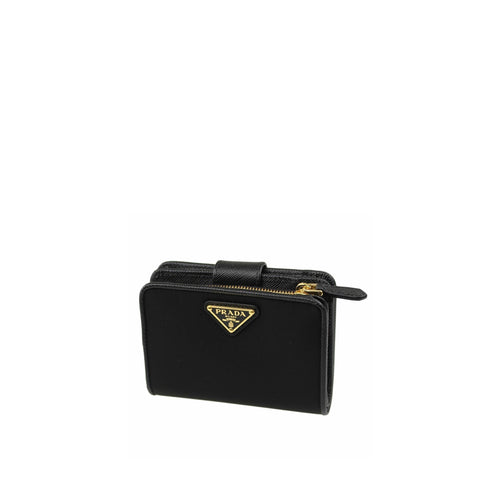 Portefeuille Prada Nylon And Leather - Femme - Black