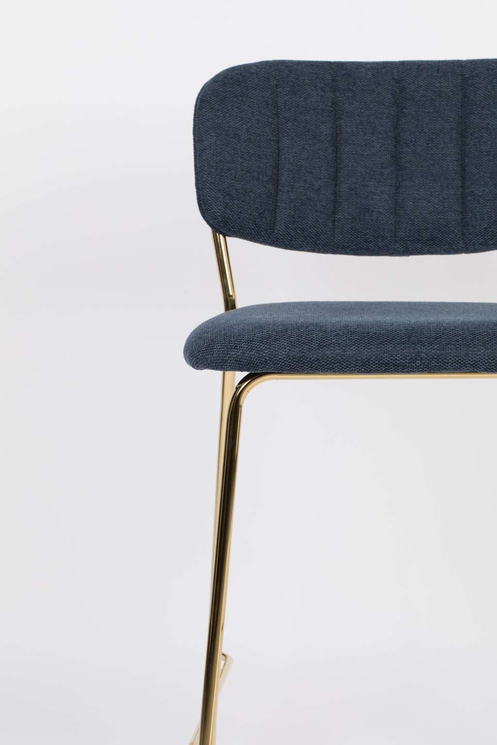 Jolien - Bar & Counter Stool - Fabric - Gold/Dark Blue