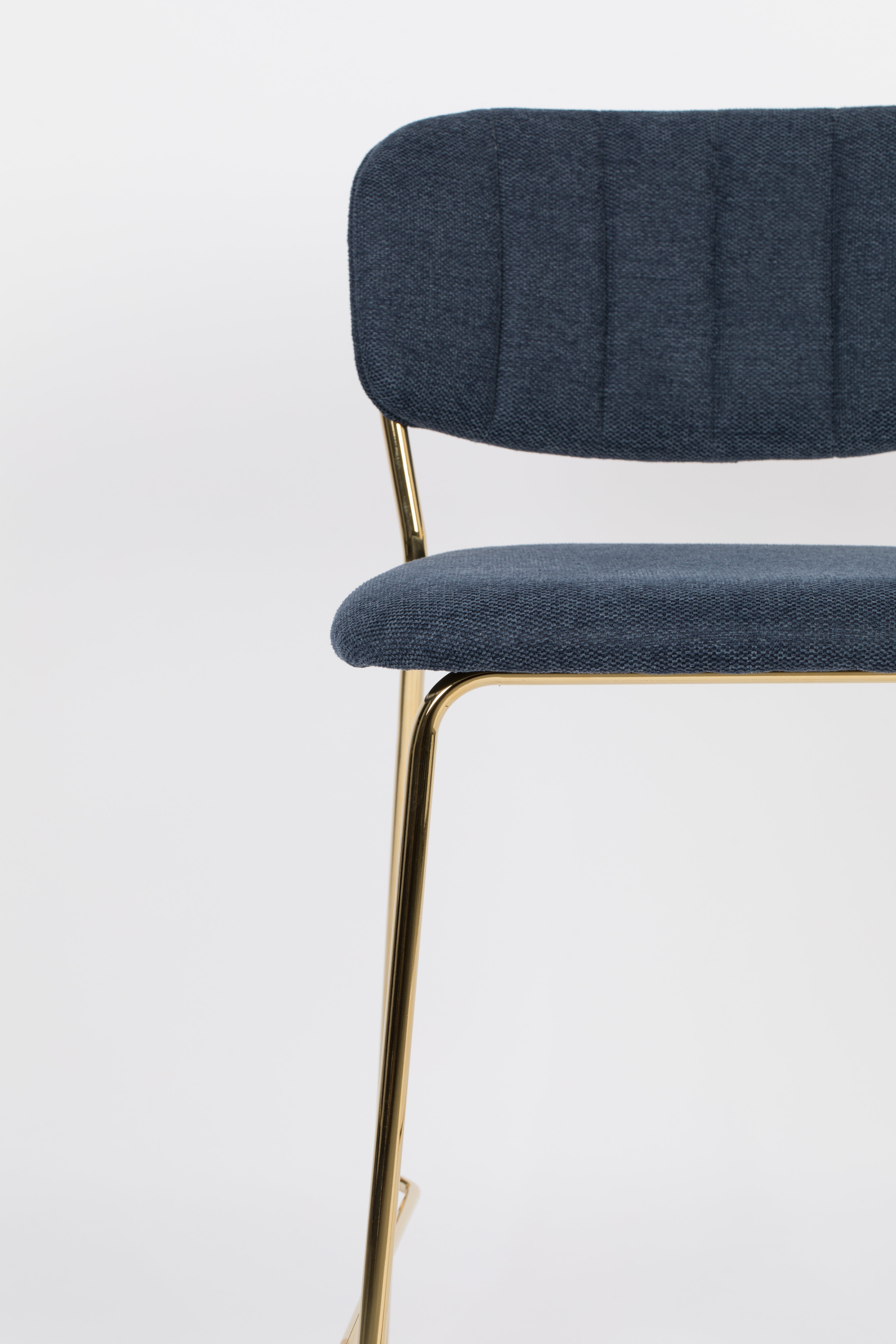 Jolien - Bar & Counter Stool - Fabric - Gold/Dark Blue