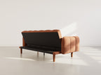 Adam - 2-Seater Click-Clack Sofa Bed - Textured Fabric - Terracotta