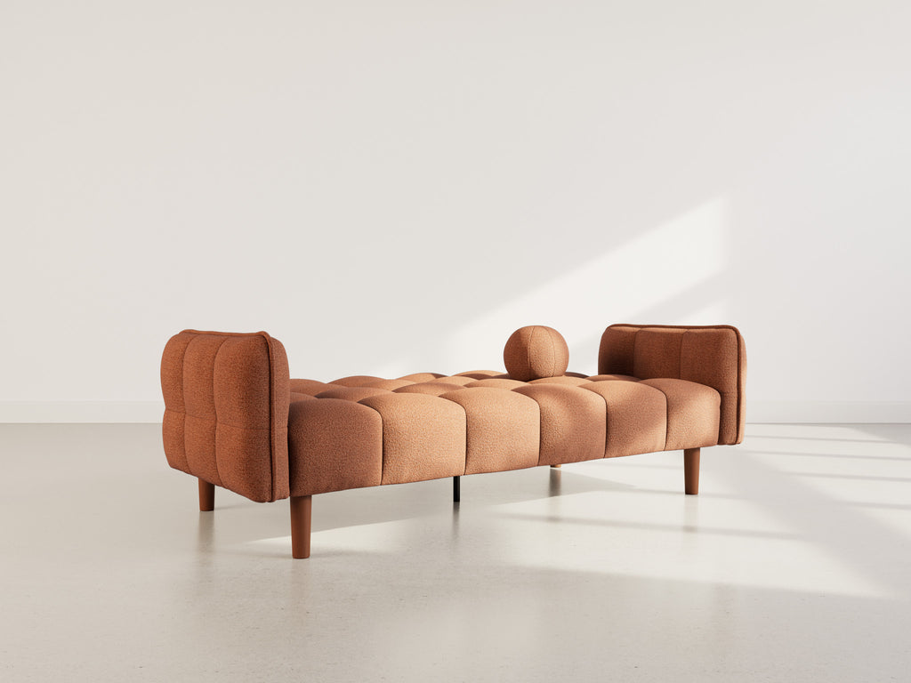Adam - 2-Seater Click-Clack Sofa Bed - Textured Fabric - Terracotta
