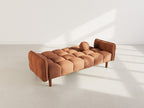 Adam - 2-Seater Click-Clack Sofa Bed - Textured Fabric - Terracotta