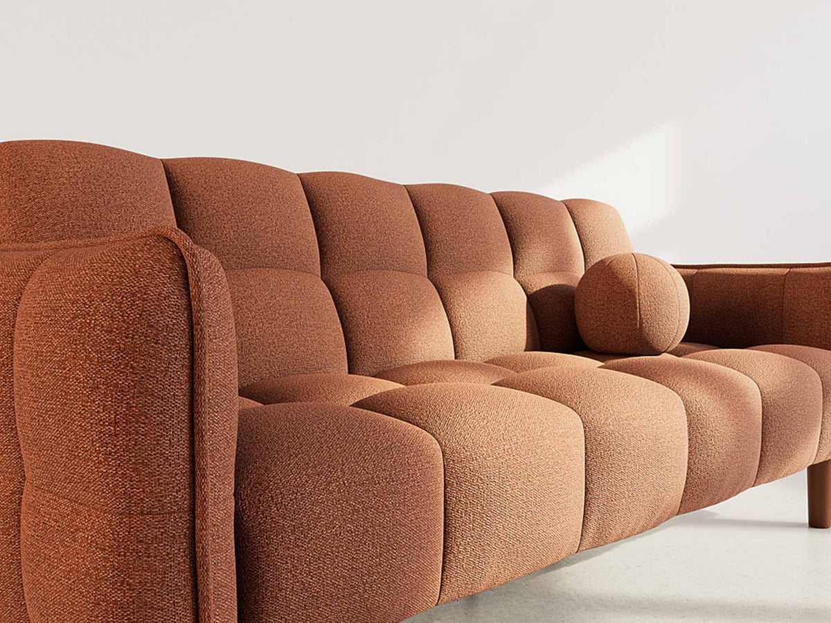 Adam - 2-Seater Click-Clack Sofa Bed - Textured Fabric - Terracotta